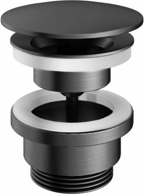 Hotbath Gal P708BGP allways open plug met schroef rond Geborsteld gunmetal PVD