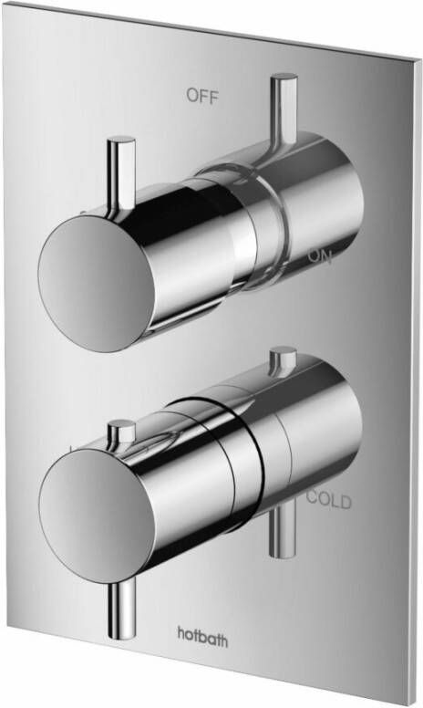 Hotbath Inbouw Douchekraan Laddy Thermostatisch 2-Weg Stop-Omstel Vierkant Chroom - Foto 2