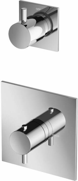 Hotbath Inbouw Douchekraan Laddy Thermostaat Met Stopkraan Vierkant Chroom - Foto 2