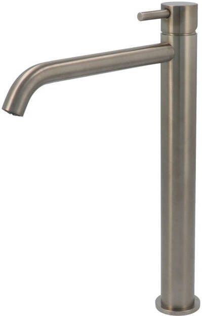 Hotbath Laddy hoge wastafelmnegkraan zonder waste nikkel geborsteld LH003GN