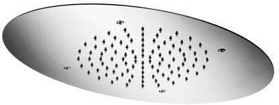 Douche Concurrent Hoofddouche Hotbath Mate Inbouw Plafond Ovaal Geborsteld Nikkel 38x60cm met LED Verlichting - Foto 4