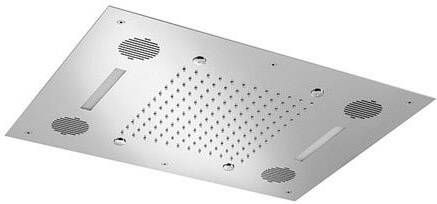 Hotbath Mate inbouw hoofddouche 48x63cm rechthoek met cascade en twist LED verlichting nikkel geborsteld M190GN - Foto 4