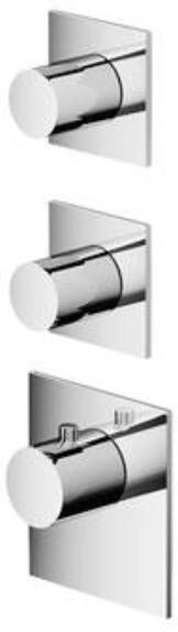 Hotbath Mate High Flow afbouwdeel met 2 stopkranen vierkant voor inbouwdeel MHF002 geborsteld nikkel - Foto 2