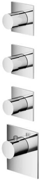 Hotbath Mate High Flow afbouwdeel met 3 stopkranen vierkant voor inbouwdeel MHF003 geborsteld nikkel - Foto 3