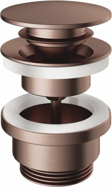 Hotbath Clickwaste Cobber Afvoerplug met Schroef Rond Geborsteld Koper PVD - Foto 2