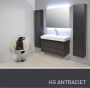 Ink Unit 80 cm hoogglans Antraciet badkamermeubel greeploos - Thumbnail 1