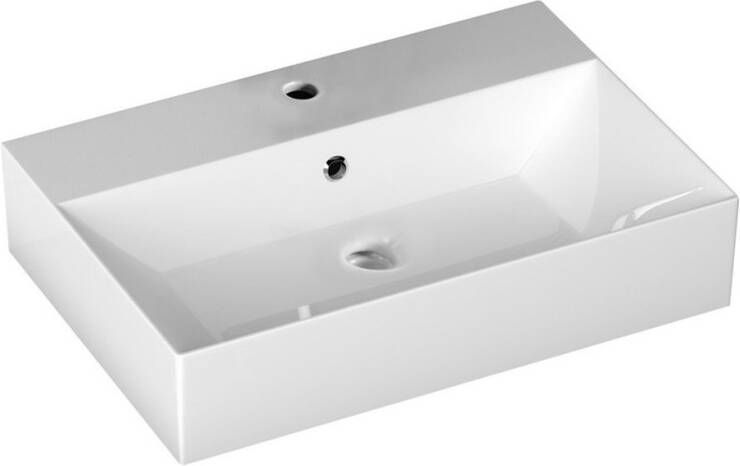 Sapho Wastafel Opbouw Aqualine Rechthoekig 60x42x13.3 cm Keramiek Wit