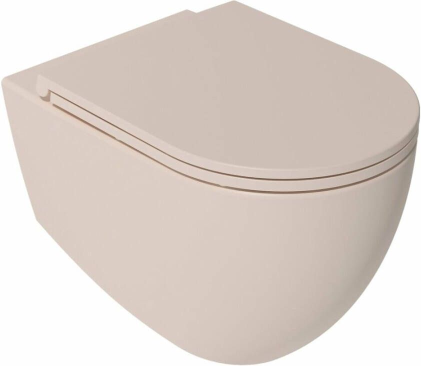 Isvea Infinity hangend randloos toilet 36 5x53 zalm roze