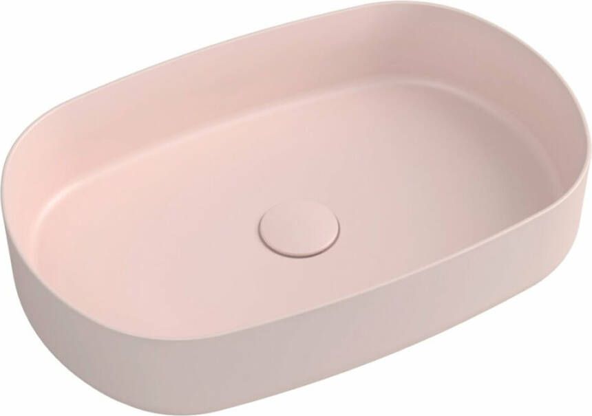 Isvea Infinity Oval waskom 55x36 mat zalm roze