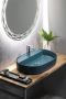 Isvea Infinity ovale opzetwastafel 60x40 cm mat groen petrol - Thumbnail 1