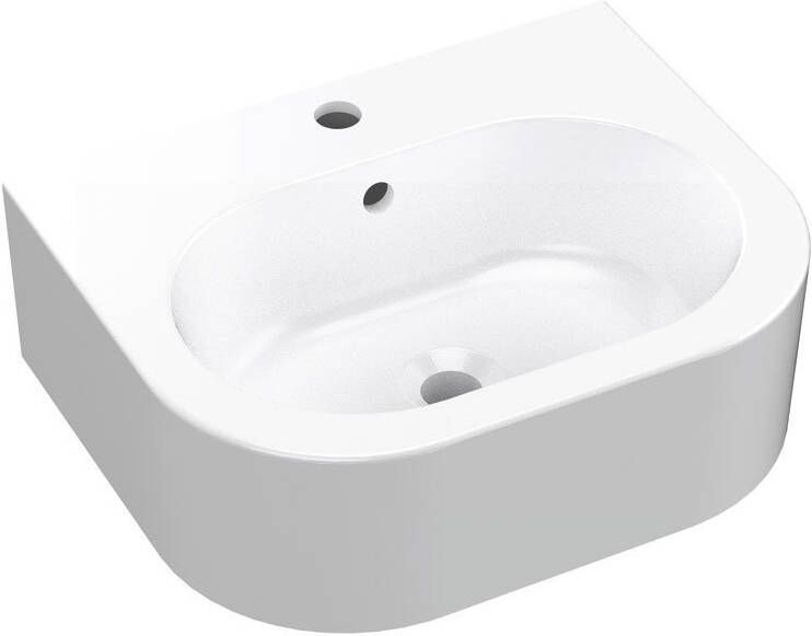 Sapho Wastafel Flo Ceramic Half Rond 50x40x16.5 cm Keramiek Wit