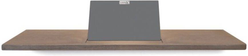 Looox Wood collection bath shelf 78cm met houder antraciet eiken antraciet WBSHELF78A