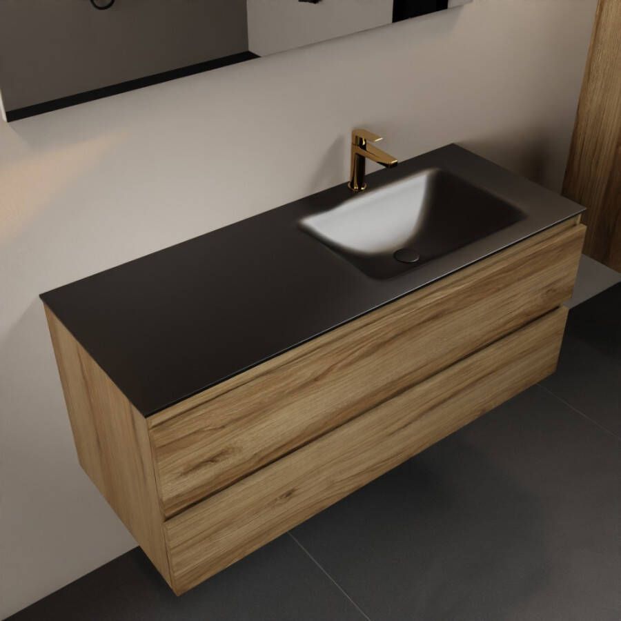 Mondiaz AIVY 120cm badmeubel Chai wastafel Urban solid surface rechts 1 kraangat met spiegel (AI-351641URBAN-SI AI-M120CHRE AI-S120X72)
