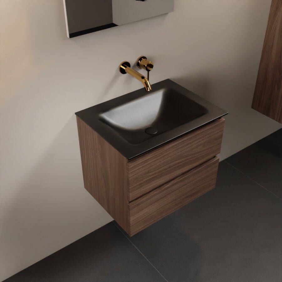 Mondiaz Aivy badmeubelset 60x45x50cm 0 kraangaten 1 wasbak urban Solid surface Midden 2 lades Zonder spiegel Melamine Mocha AIVY80134 - Foto 2