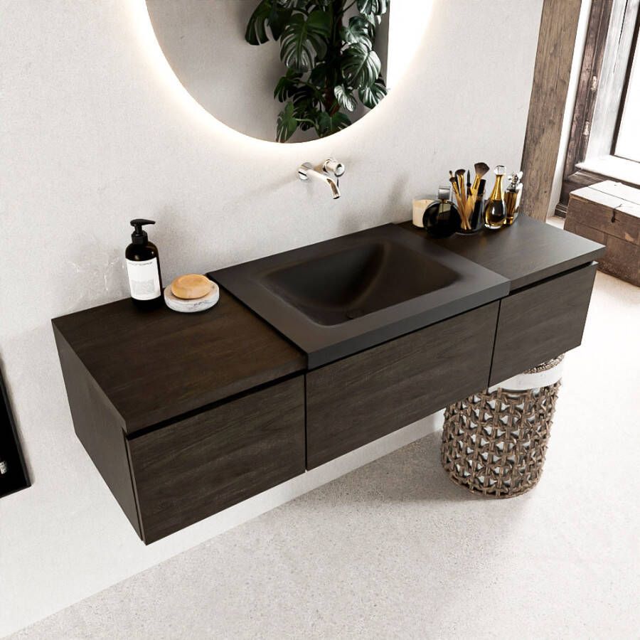 Mondiaz Bukla badmeubel 140 dark brown en urban
