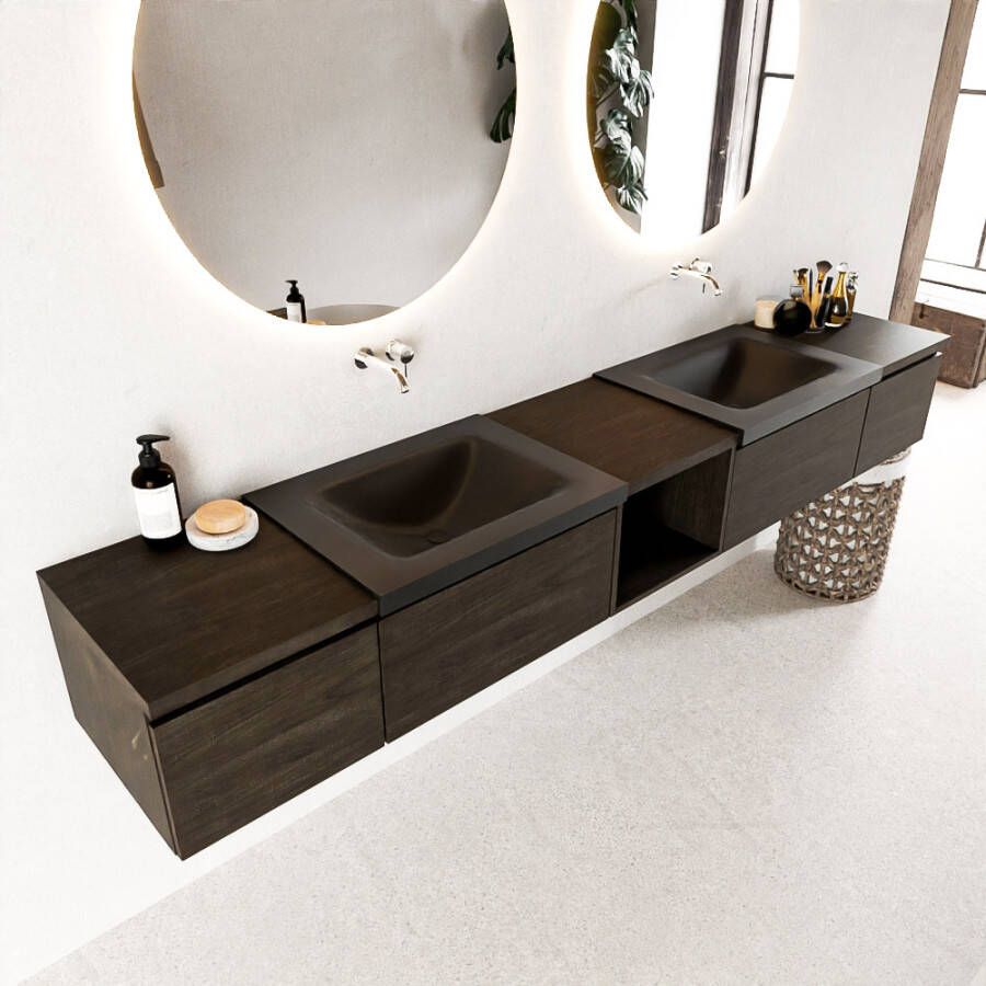 Mondiaz Bukla badmeubel 4 lades 240 dark brown en urban