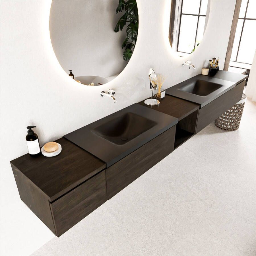 Mondiaz Bukla badmeubel 4 lades 280 dark brown en urban