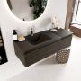 Mondiaz BUKLA badmeubelset 120x45x34cm 1 kraangat wasbak links solid surface Urban greeploos 2 lades met softclose Melamine Dark brown BUKLA10216 - Thumbnail 2