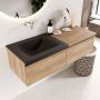 Mondiaz BUKLA badmeubelset 120x45x34cm 0 kraangaten wasbak links solid surface Urban greeploos 2 lades met softclose Melamine Washed Oak BUKLA10101 - Thumbnail 3