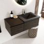 Mondiaz BUKLA badmeubelset 100x45x34cm 1 kraangat wasbak rechts solid surface Urban greeploos 2 lades met softclose Melamine Dark brown BUKLA10204 - Thumbnail 2