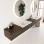 Mondiaz BUKLA badmeubelset 280x45x34cm 0 kraangaten 2 wasbakken solid surface Talc greeploos 4 lades met softclose Melamine Dark brown BUKLA10189 - Thumbnail 4
