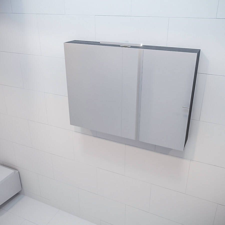 Mondiaz Spiegelkast Vico Cube | 100x70 cm | 2 Deuren | Zonder verlichting | Eiken