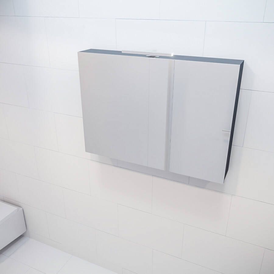 Mondiaz Spiegelkast Vico Cube | 100x70 cm | 2 Deuren | Zonder verlichting | Antraciet