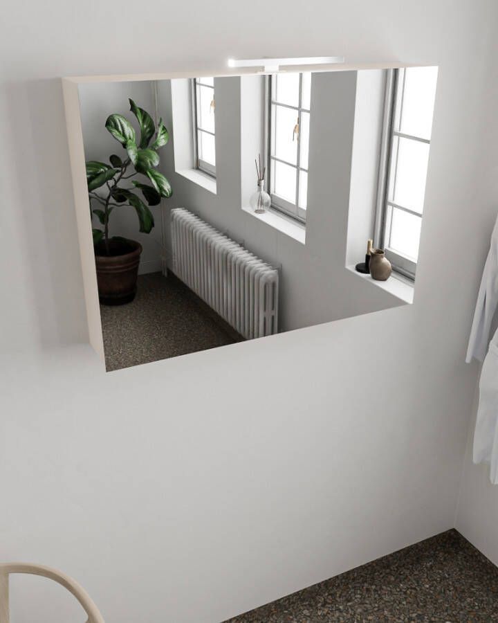 Mondiaz CUBB Spiegelkast 100x70x18cm 2 deuren linen NV76341508