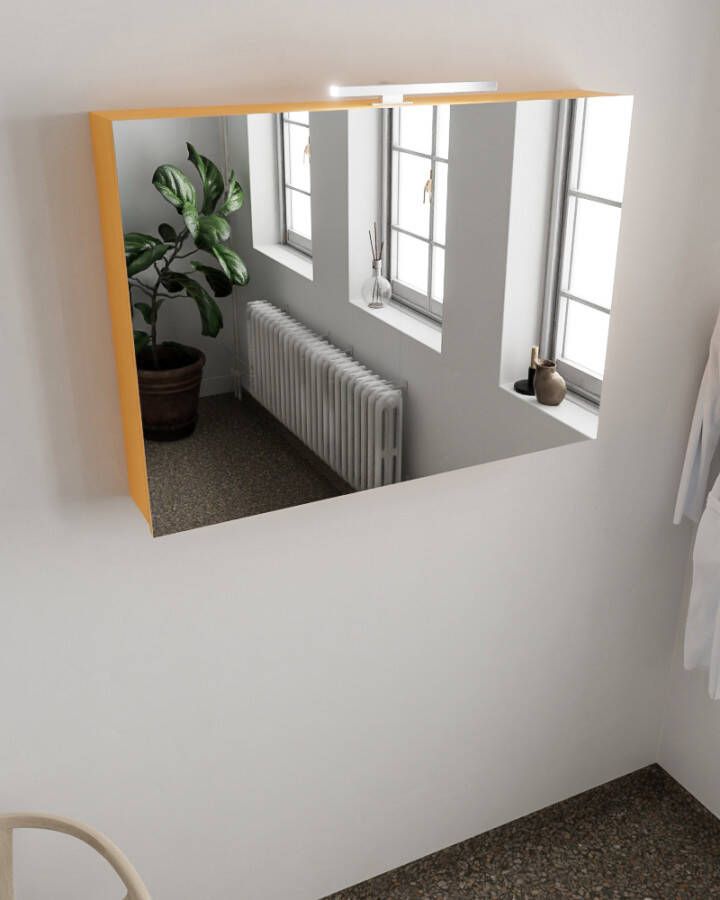 Mondiaz CUBB Spiegelkast 100x70x18cm 2 deuren ocher NV76341609 - Foto 2