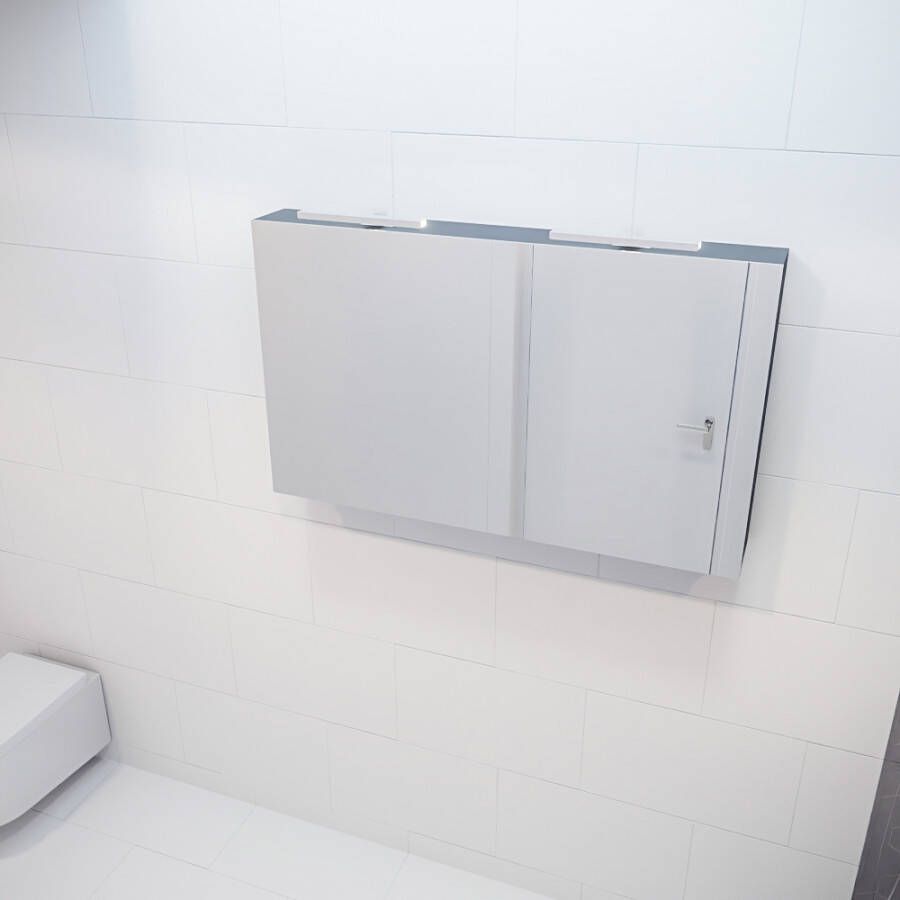 Mondiaz Spiegelkast Vico Cube | 120x70 cm | 2 Deuren | Zonder verlichting | Antraciet