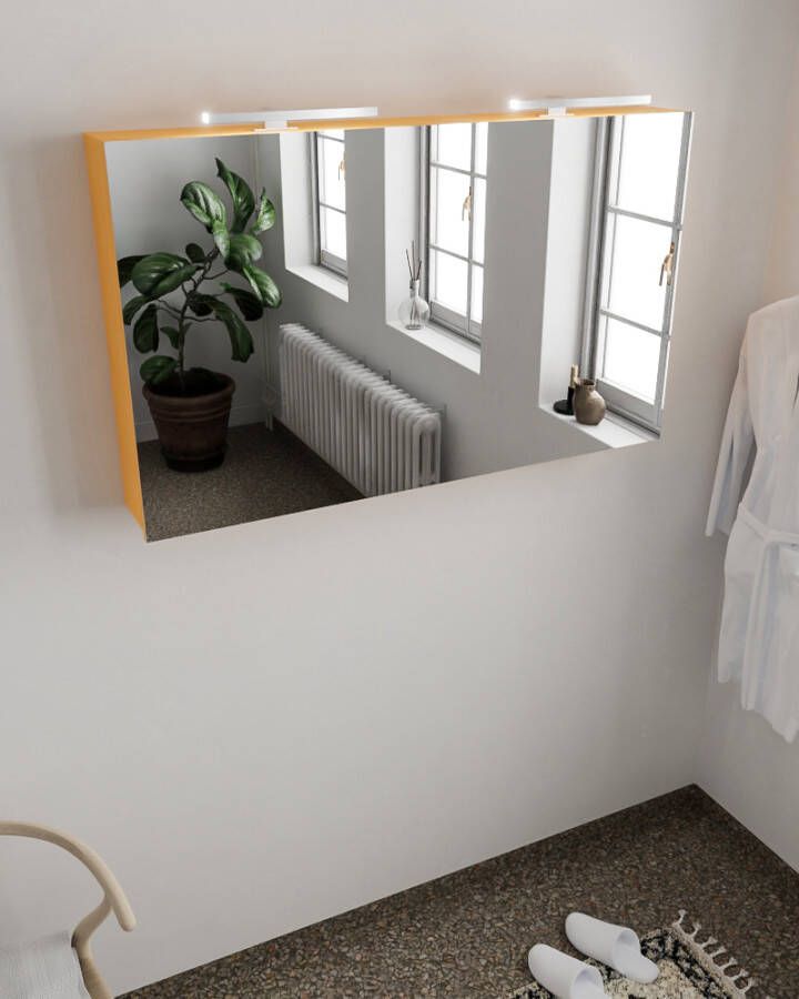 Mondiaz CUBB Spiegelkast 120x70x16cm 2 deuren ocher NV76341610