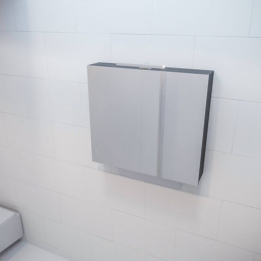 Mondiaz Spiegelkast Vico Cube | 80x70 cm | 1 Deur | Zonder verlichting | Eiken