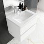 Douche Concurrent Badkamermeubel Denta Hangend 60x50x45cm MDF Wit Glans Keramiek Wastafel Softclose 1 Kraangat Midden met 2 Lades - Thumbnail 2