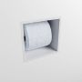 Mondiaz Easy Toiletrolhouder CUBE 160 solid surface 16x16 cm kleur Talc. Geschikt voor op en inbouw. - Thumbnail 2