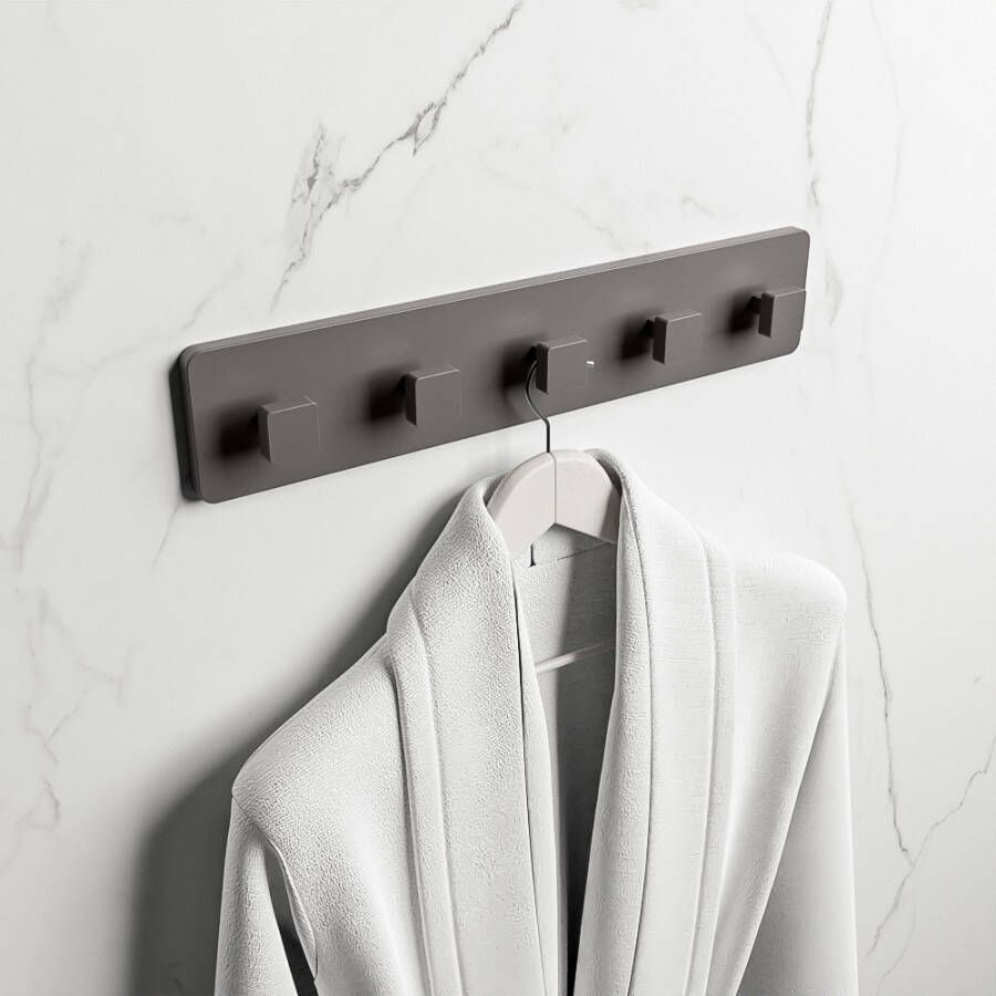 Mondiaz Easy Handdoekhaak 4.2x45x9cm opbouw Solid surface Dark grey mat M80185DarkGrey