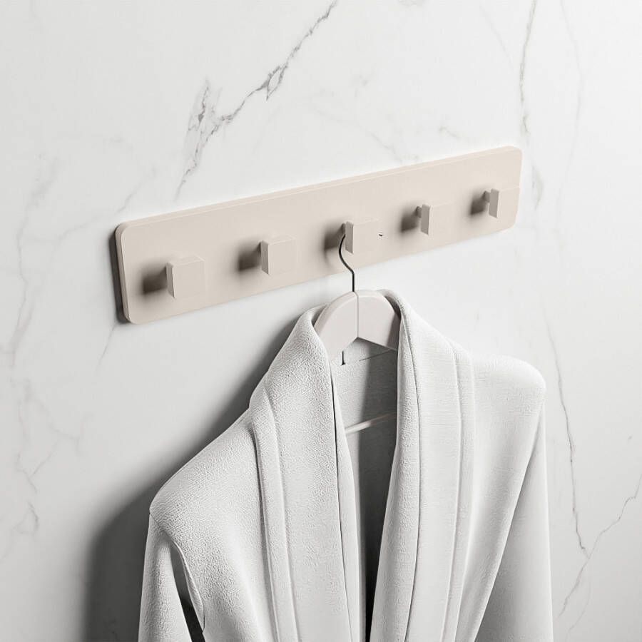 Mondiaz Easy Handdoekhaak 4.2x45x9cm opbouw Solid surface Linen mat M80185Linen