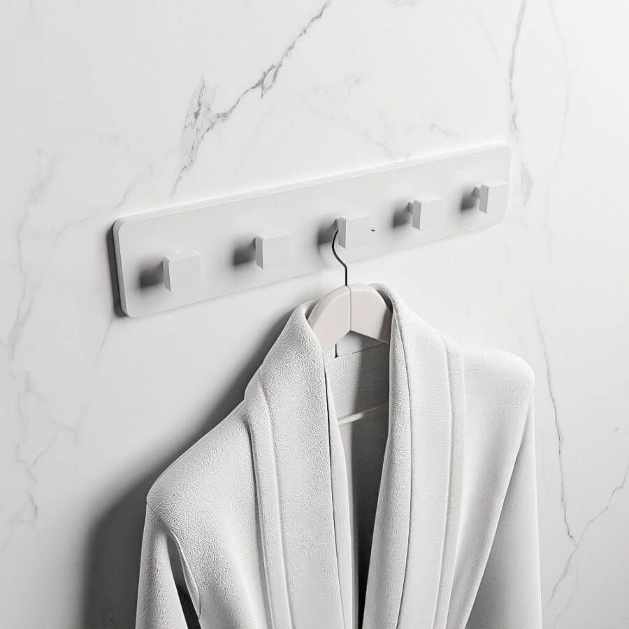 Mondiaz Easy Handdoekhaak 4.2x45x9cm opbouw Solid surface Talc mat M80185Talc - Foto 2