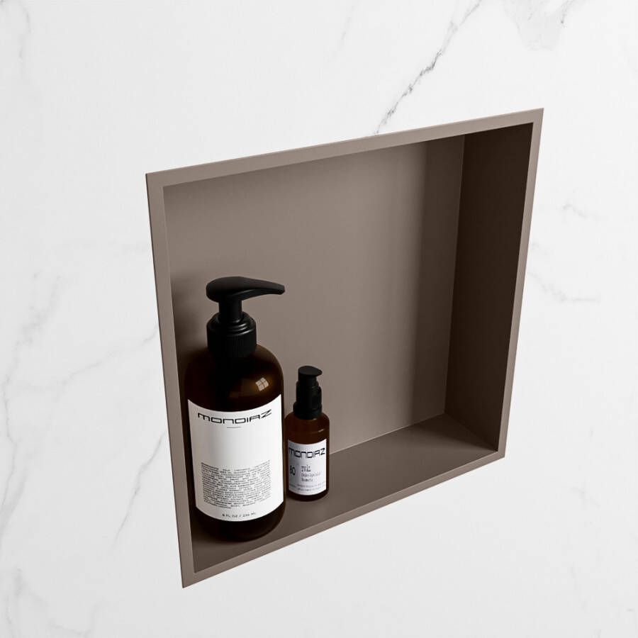 Mondiaz EASY Nis 29 5x29 5cm in solid surface kleur Smoke | Smoke. 1 vak geschikt voor in- of opbouw - Foto 2