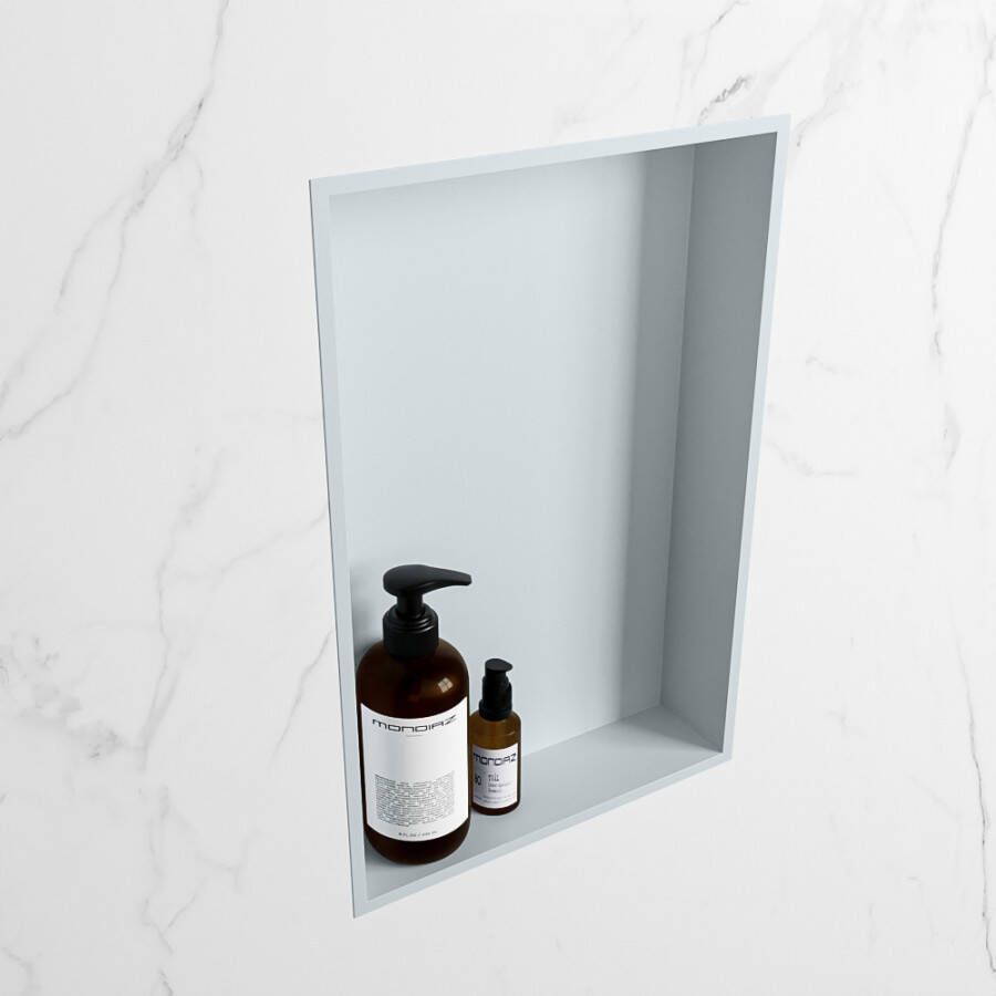 Mondiaz EASY Nis 44 5x29 5cm in solid surface kleur Clay | Clay. 1 vak geschikt voor in- of opbouw - Foto 2