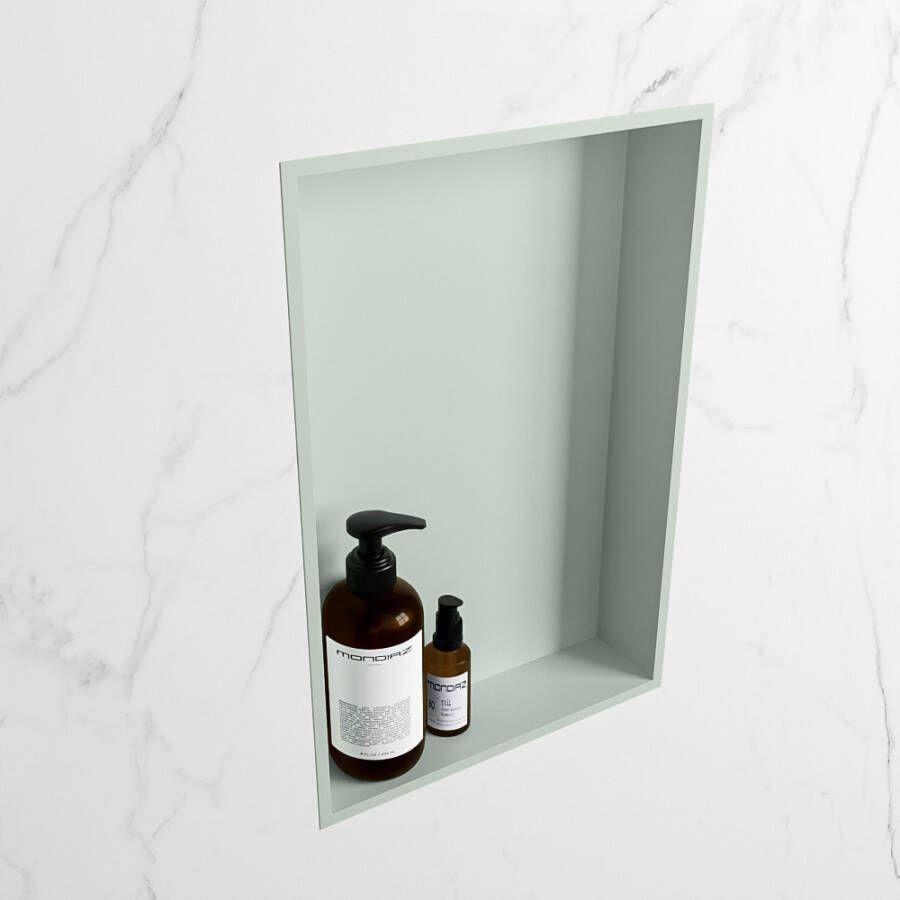 Mondiaz EASY Nis 44 5x29 5cm in solid surface kleur Greey | Greey. 1 vak geschikt voor in- of opbouw