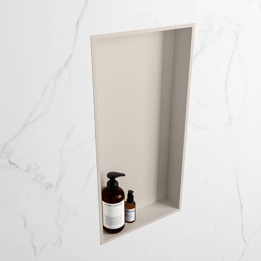 Mondiaz EASY Nis 59 5x29 5cm in solid surface kleur Linen | Linen. 1 vak geschikt voor in- of opbouw - Foto 2