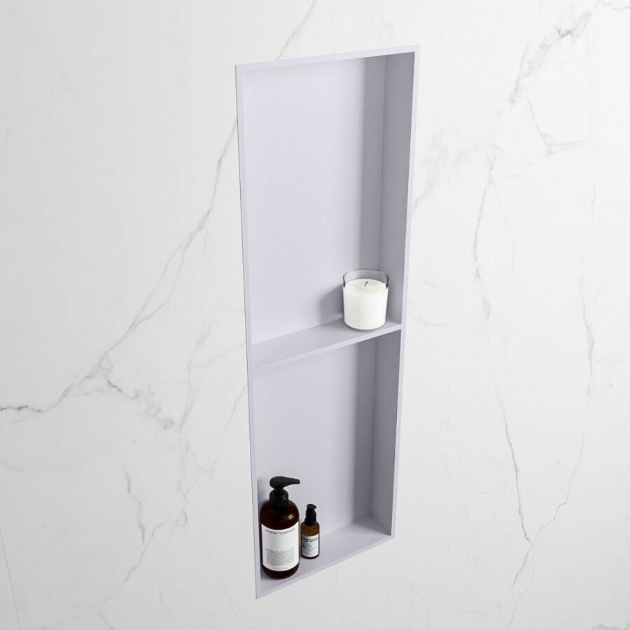 Mondiaz Easy nis 29.5x149.5x8cm voor Inbouw opbouw 2 open vakken Solid surface Cale Cale M80041Cale Cale - Foto 2