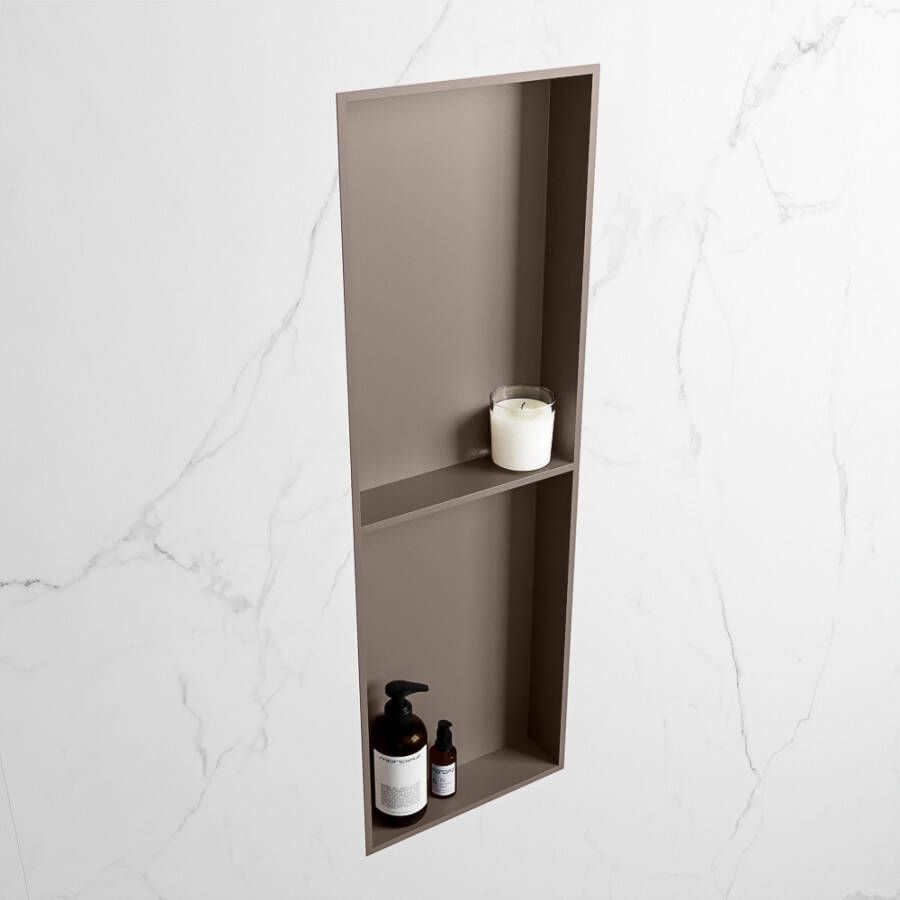 Mondiaz EASY Nis 149 5x29 5cm in solid surface kleur Smoke | Smoke. 2 vakken geschikt voor in- of opbouw - Foto 2