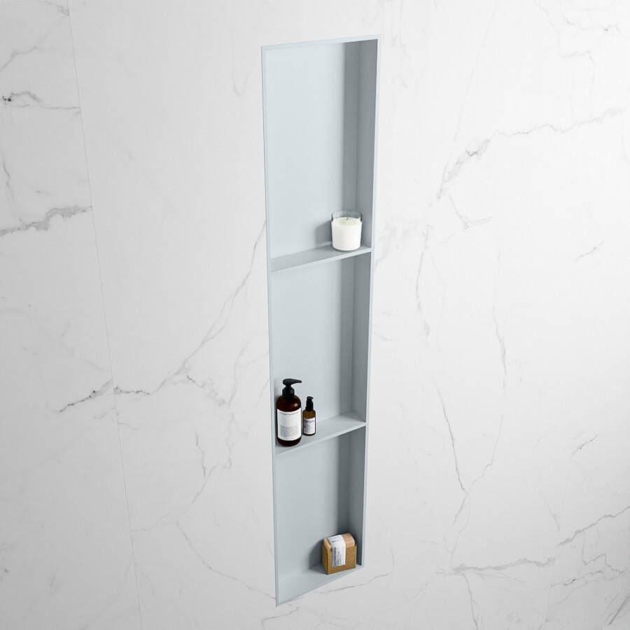 Mondiaz Easy nis 29.5x149.5x8cm voor Inbouw opbouw 3 open vakken Solid surface Clay Clay M80047Clay Clay - Foto 2