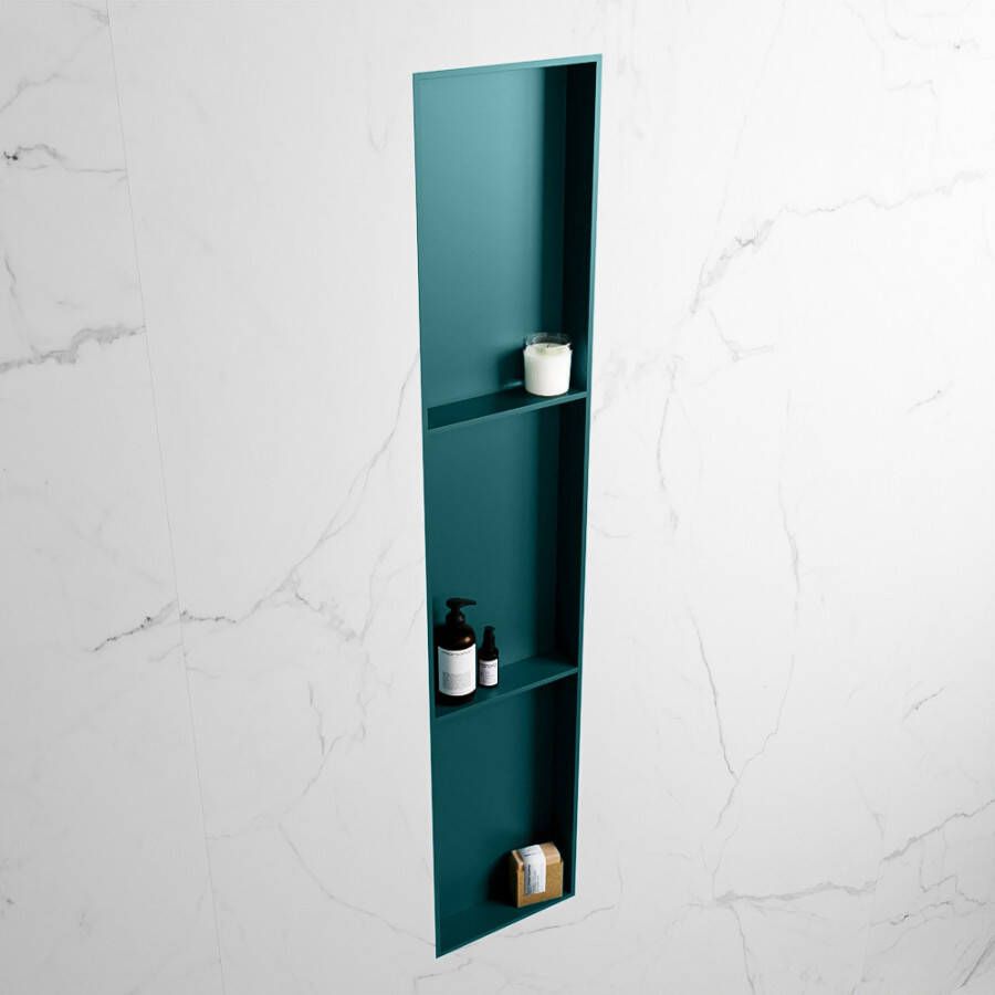 Mondiaz Easy nis 29.5x149.5x8cm voor Inbouw opbouw 3 open vakken Solid surface Smag Smag M80047Smag Smag