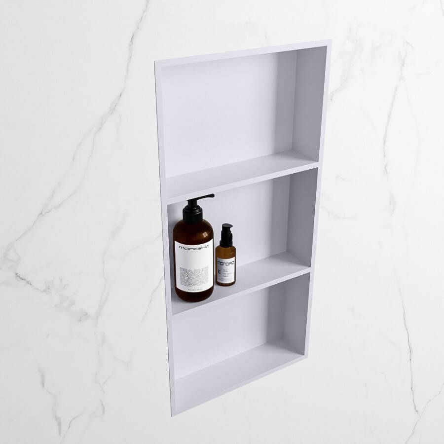 Mondiaz Easy nis 29.5x59.5x8cm voor Inbouw opbouw 3 open vakken Solid surface Cale Cale M80035Cale Cale