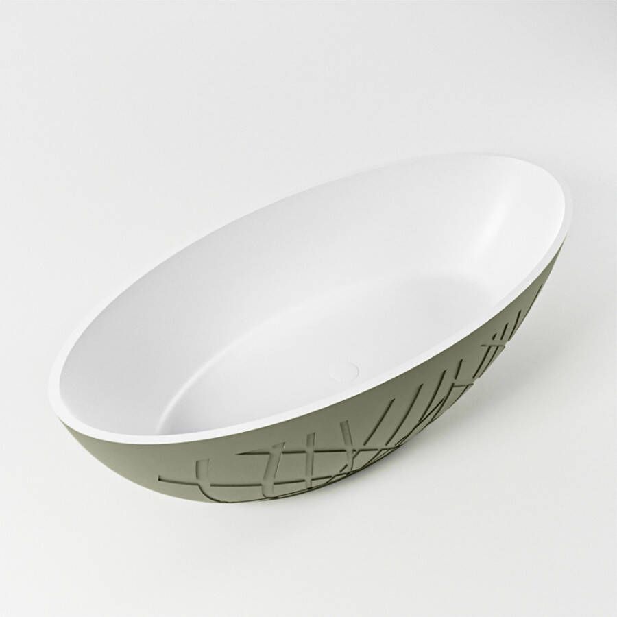 Mondiaz HOLM vrijstaand bad 180x85cm kleur Army binnenbad talc BK75341116