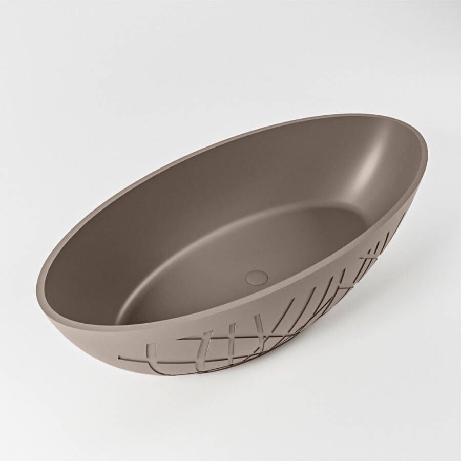 Mondiaz Holm vrijstaand bad solid surface 180x85cm kleur Smoke