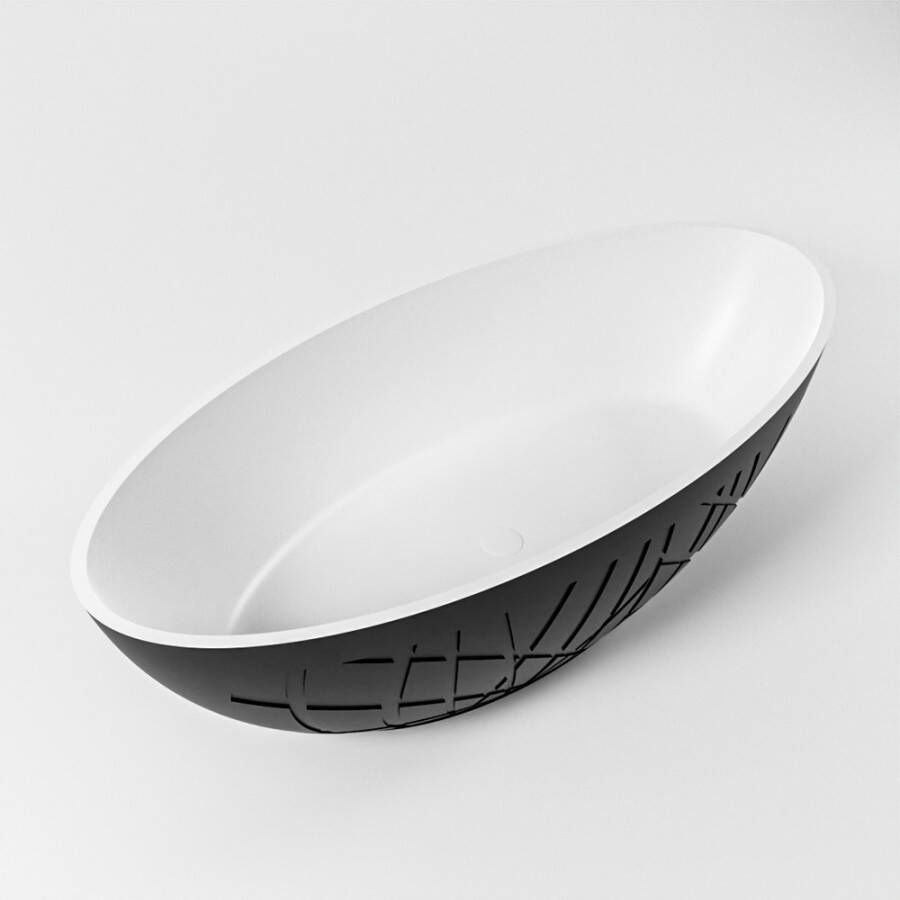 Mondiaz Holm vrijstaand bad solid surface 180x85cm kleur Urban met Talc