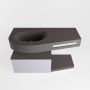 Mondiaz RIVA badmeubelsets 100x50x30cm 1 lade MDF Cale mat push to open 0 kraangaten 1 wasbak links dark grey solid surface RIVA10401 - Thumbnail 2
